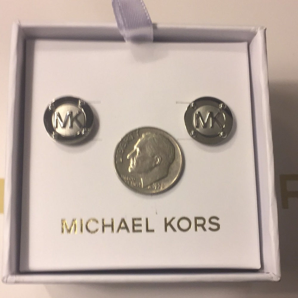 MICHAEL KORS - MK LOGO STUD EARRINGS (NEW) - Picture 5 of 8